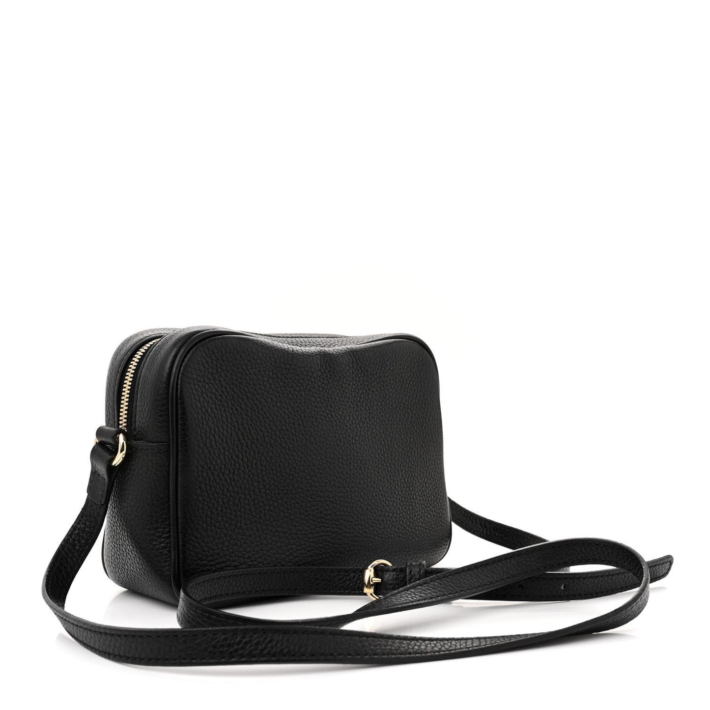 Pebbled Calfskin Small Soho Disco Bag Black
