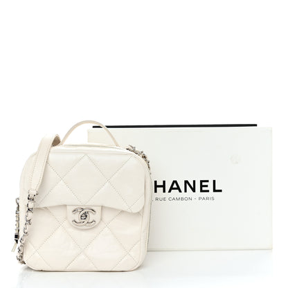Chanel Aged Calfskin Quilted Top Handle Camera Case White 12 of 12