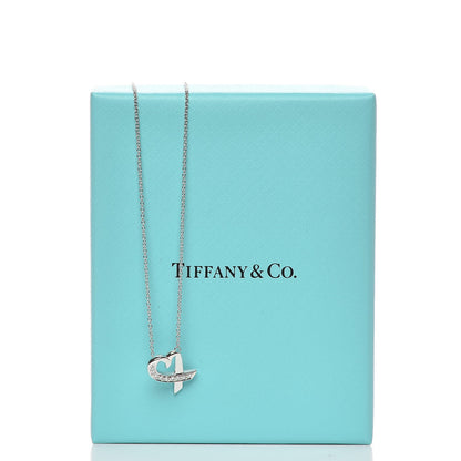 Tiffany 18K White Gold Diamond Small Paloma Picasso Loving Heart Necklace 8 of 8