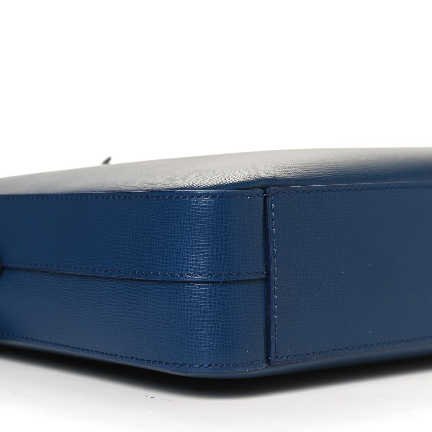 Textured Calfskin Barrow Briefcase Deep Blue