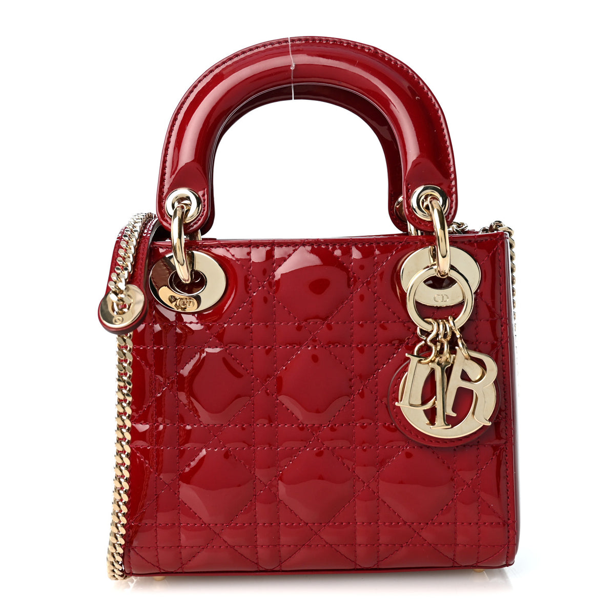Christian Dior Patent Cannage Mini Lady Dior Red 1 of 10