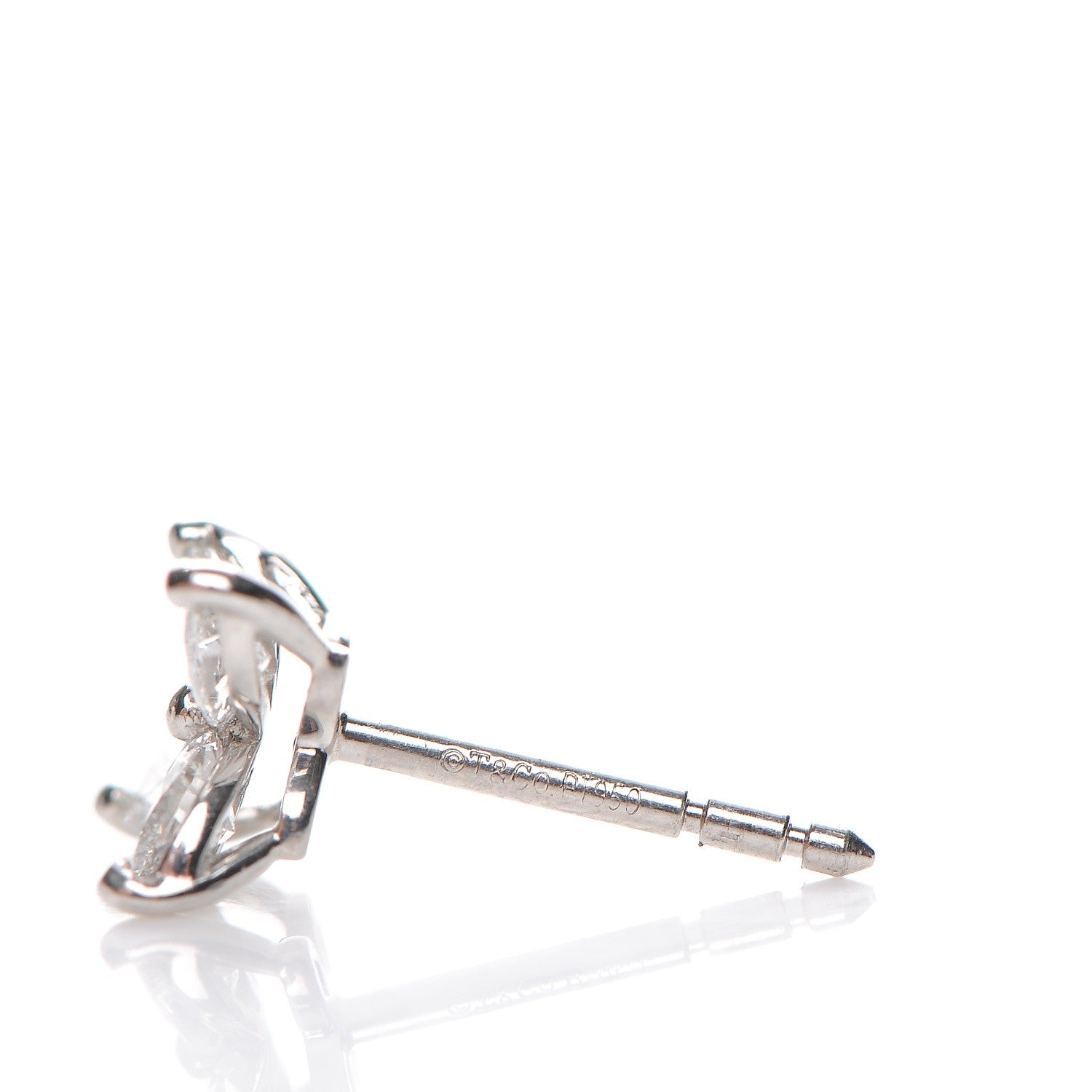 Tiffany Platinum Diamond .64ct Small Victoria Earrings 3 of 5