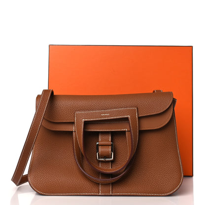 Hermes Taurillon Clemence Halzan 31 Gold 10 of 10