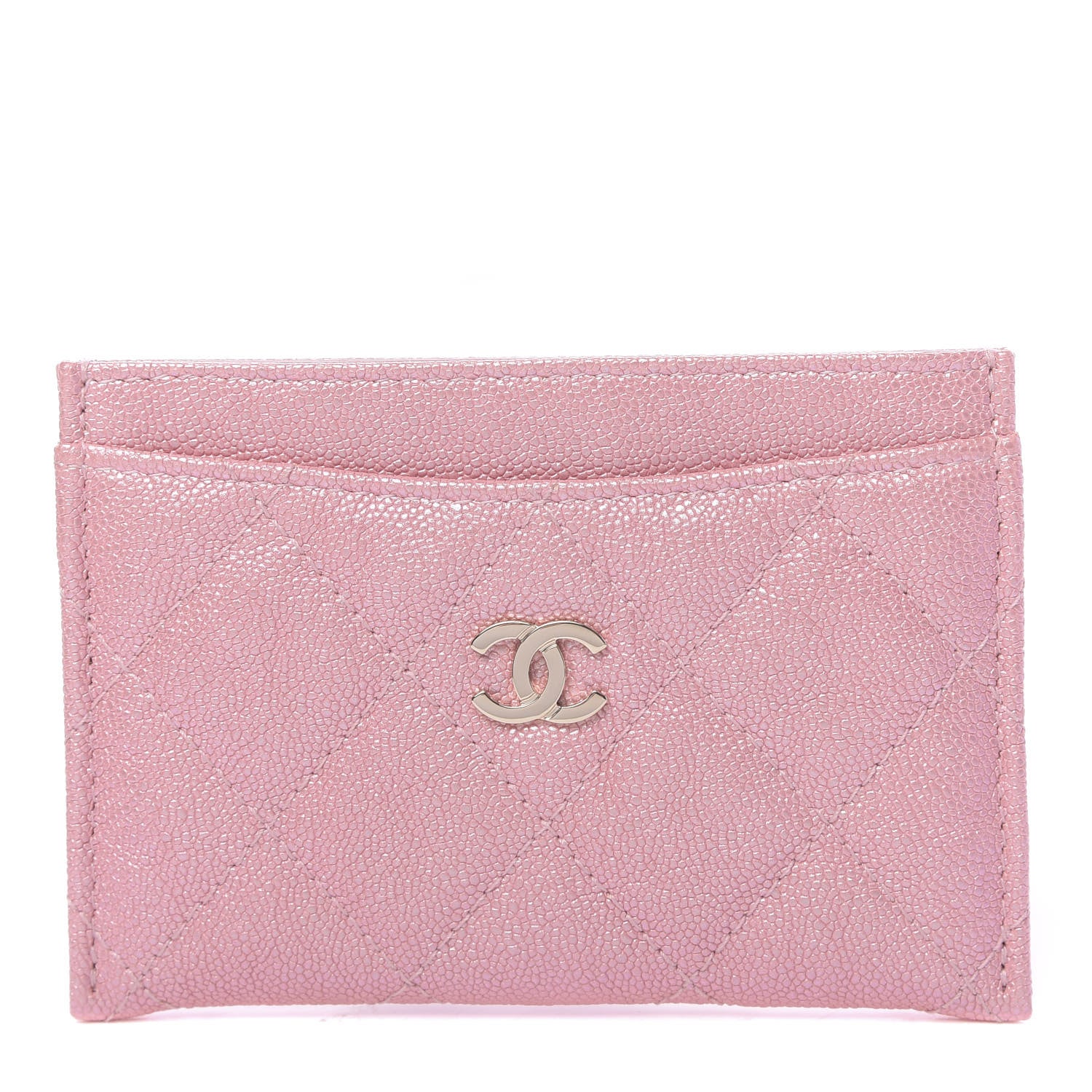 Chanel Iridescent Caviar Quilted Card Holder Rose Pink 1 of 8