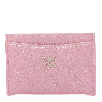 Chanel Iridescent Caviar Quilted Card Holder Rose Pink 1 of 8