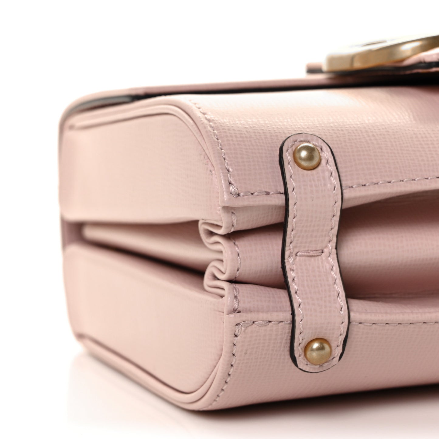 Grainy Calfskin VLogo Stud Sign Shoulder Bag Rose Quartz