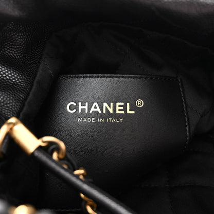 Chanel Shiny Caviar Quilted Monochrome Mini Chanel 22 Black 6 of 9