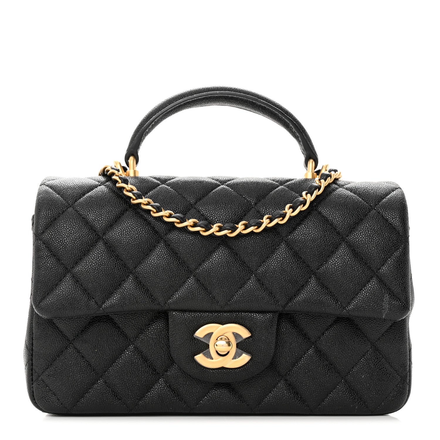 Chanel Caviar Quilted Mini Top Handle Rectangular Flap Black 1 of 12