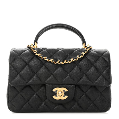 Chanel Caviar Quilted Mini Top Handle Rectangular Flap Black 1 of 12