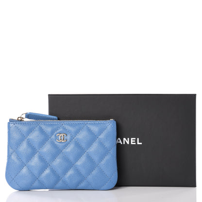 Chanel Caviar Quilted Small Cosmetic Case Blue 10 of 10