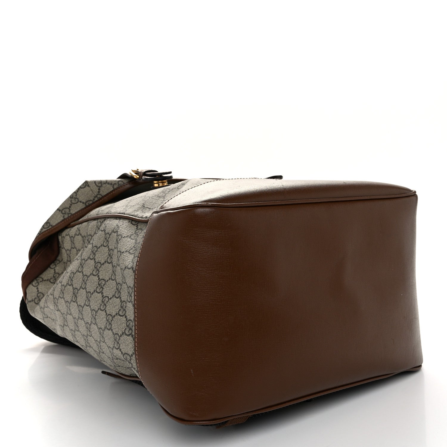 Gucci GG Supreme Monogram Azalea Calfskin Medium Retro Interlocking G Buckle Backpack Beige Ebony Brown Sugar 4 of 15