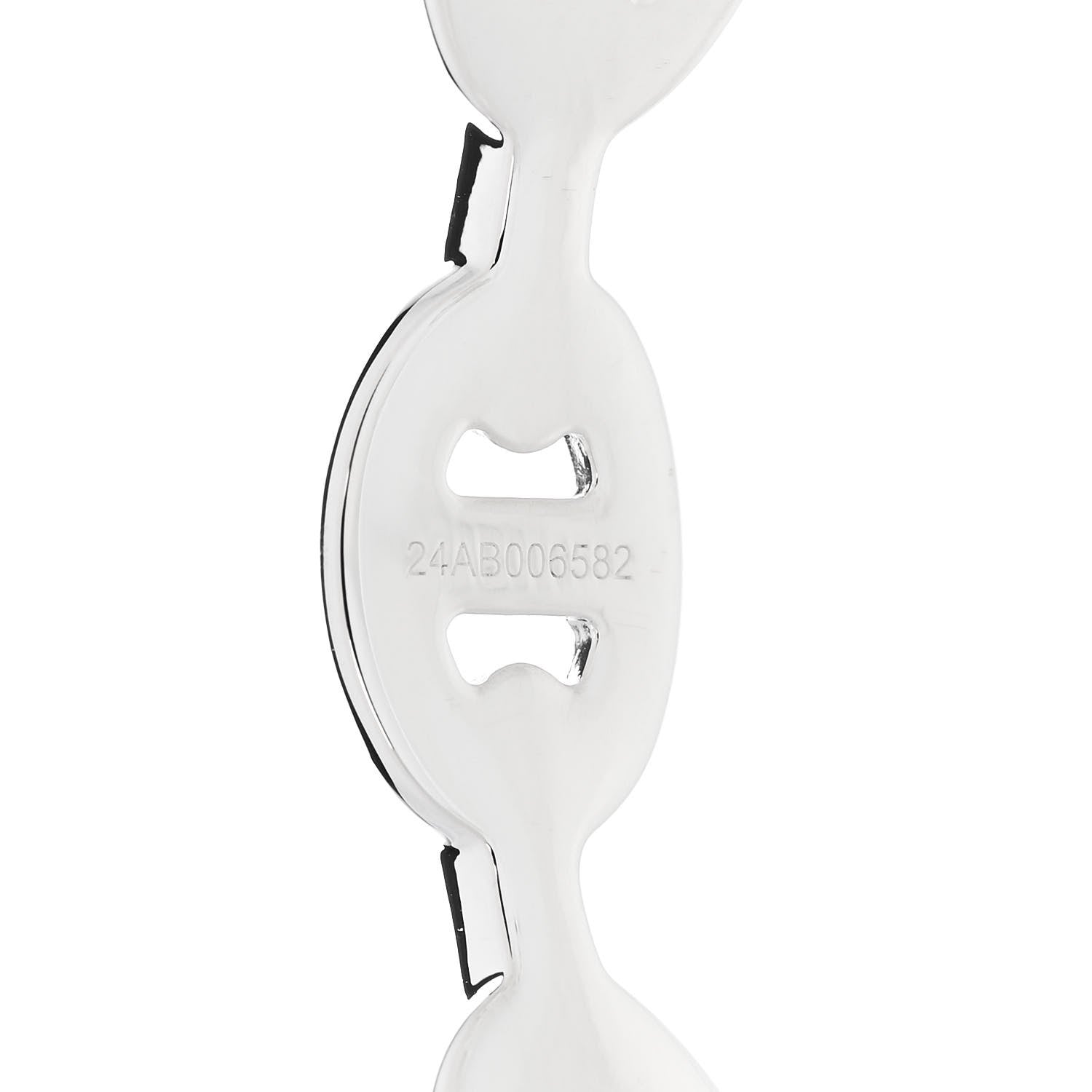 Hermes Sterling Silver MM Chaine d'Ancre Enchainee Cuff Bracelet ST 5 of 6