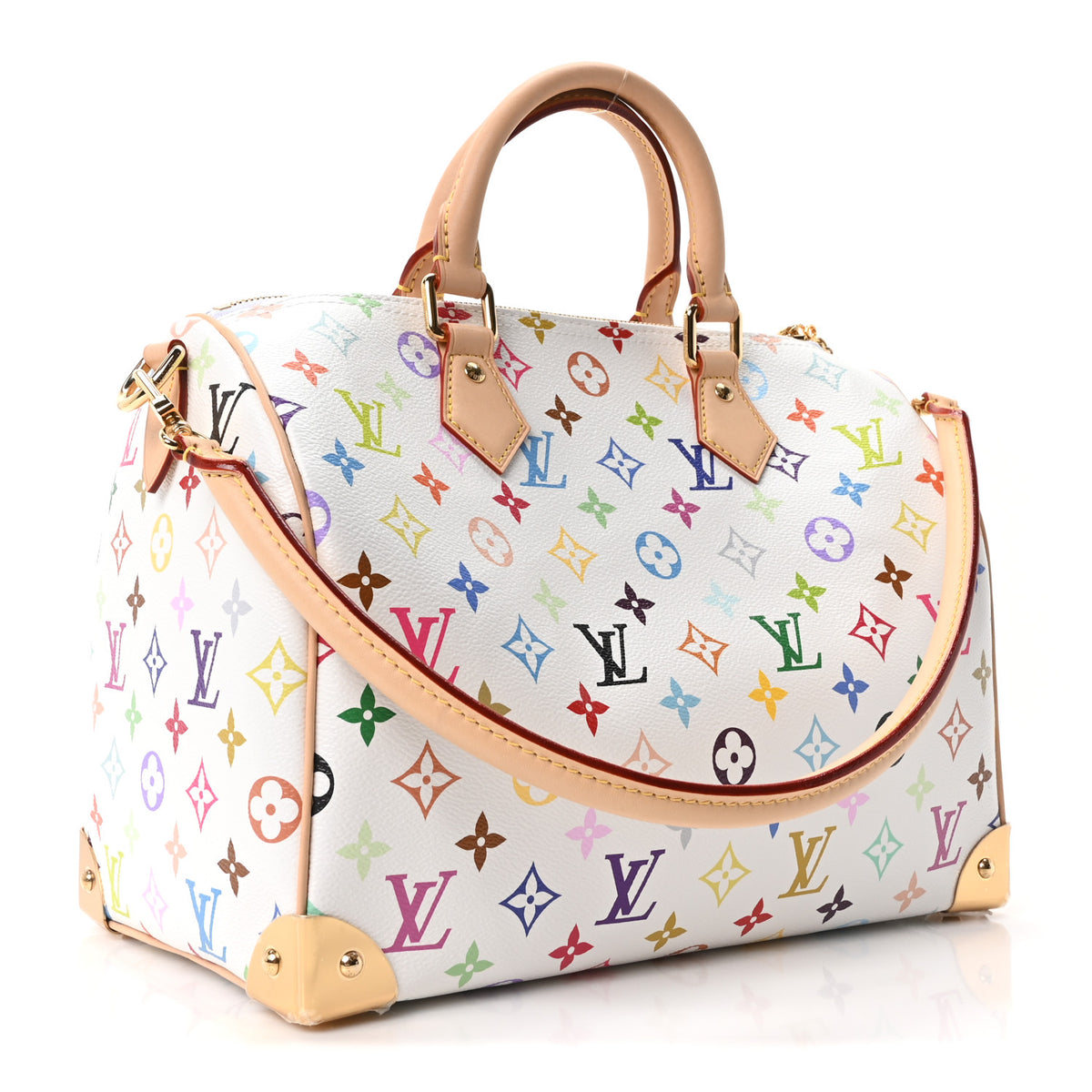 LV X TM Monogram Multicolor Speedy Soft 30 White