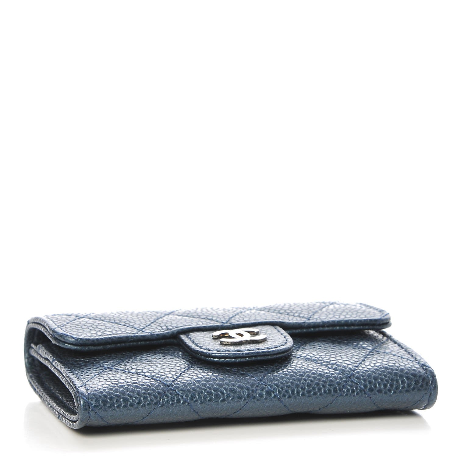 Chanel Iridescent Caviar Quilted Flap Card Holder Dark Blue 4 of 8