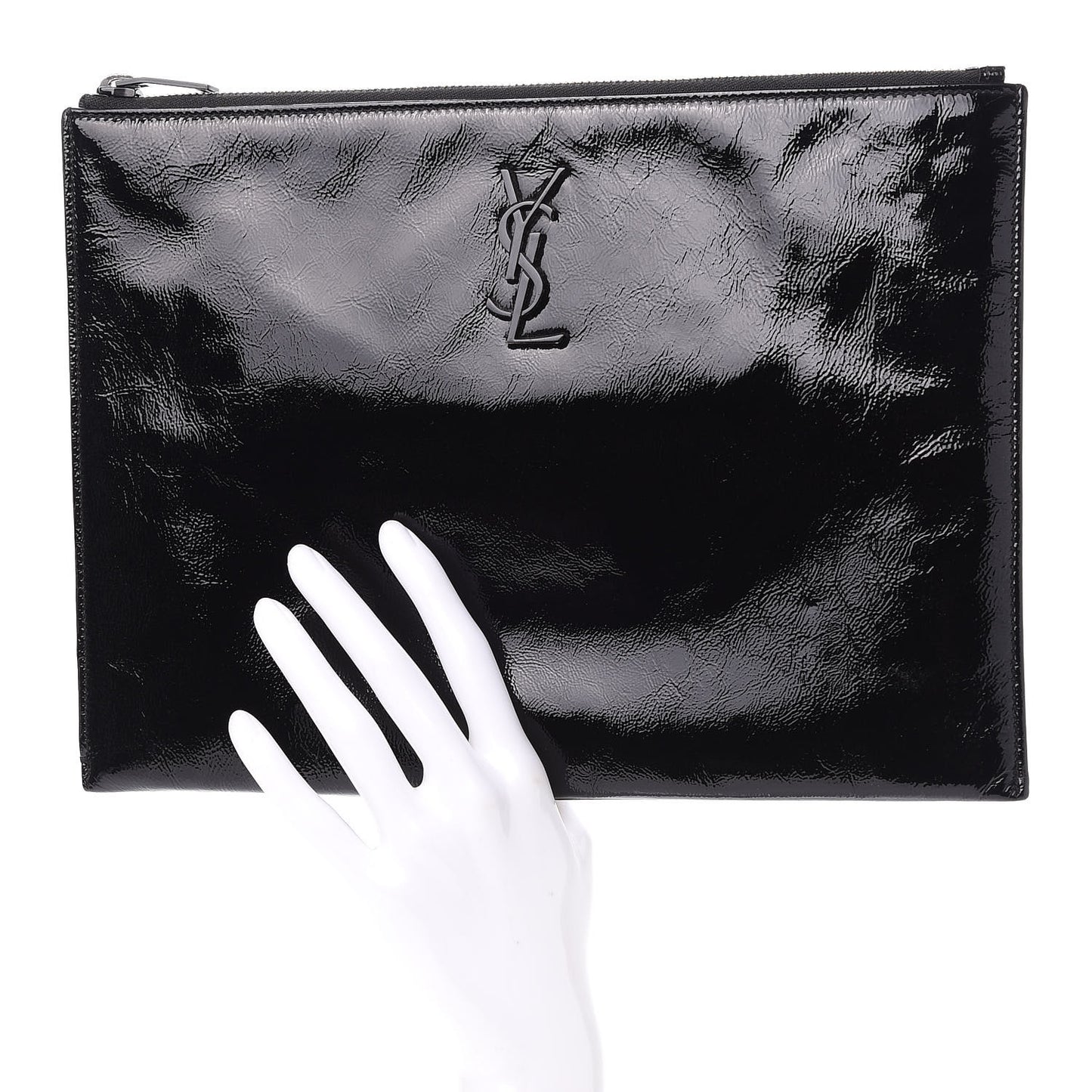 Texturized Patent Monogram iPad Case Black