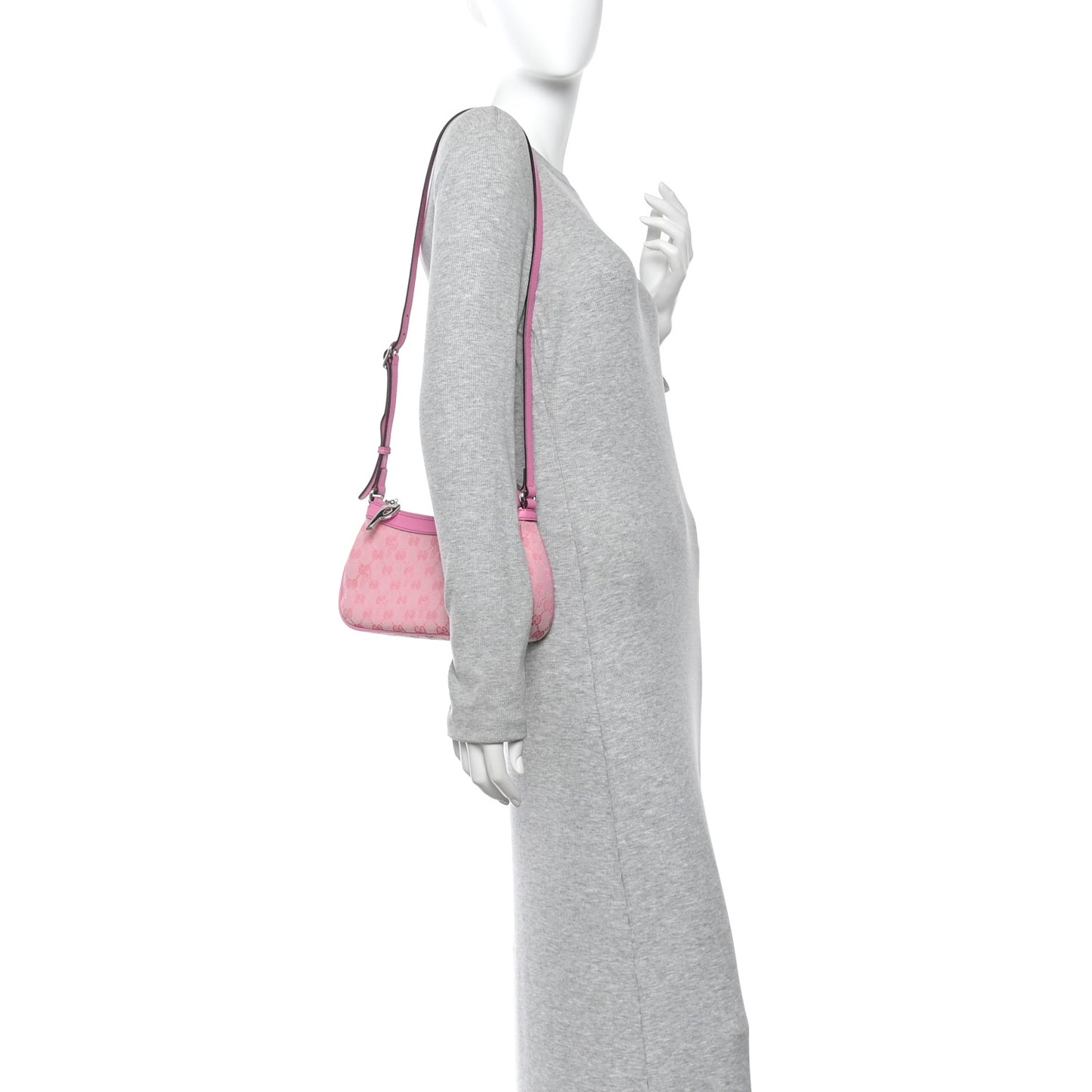 X PALACE GG Supreme Monogram Palace Textured Dollar Calfskin Shoulder Bag Pink Pale Rose Palace