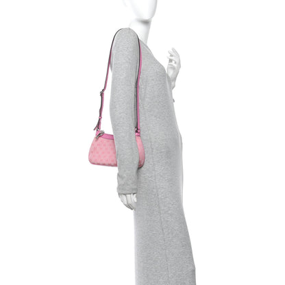 Gucci X PALACE GG Supreme Monogram Palace Textured Dollar Calfskin Shoulder Bag Pink Pale Rose Palace 2 of 11