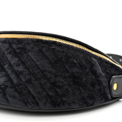 Balenciaga Crushed Velvet Logo Embossed XXS Souvenir Belt Bag Black 10 of 11