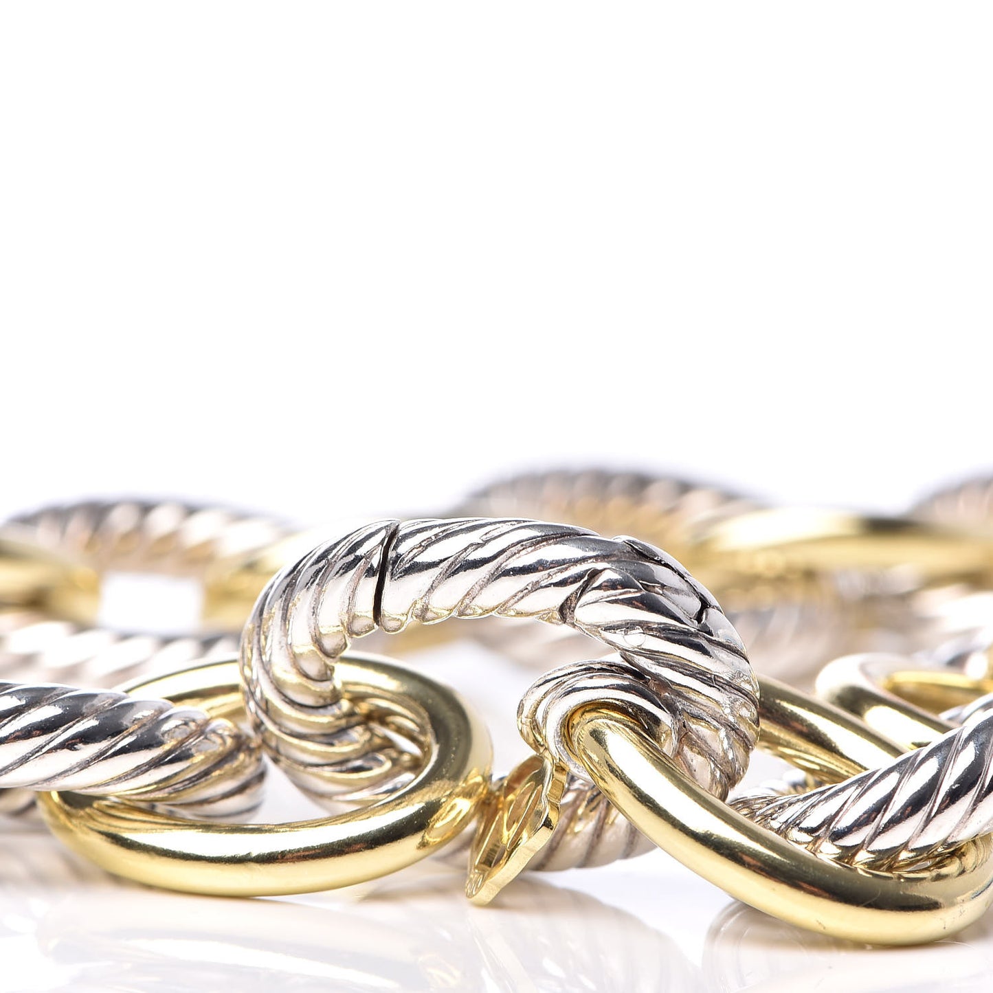 Sterling Silver 18K Yellow Gold 23mm Extra Large Oval Link Necklace