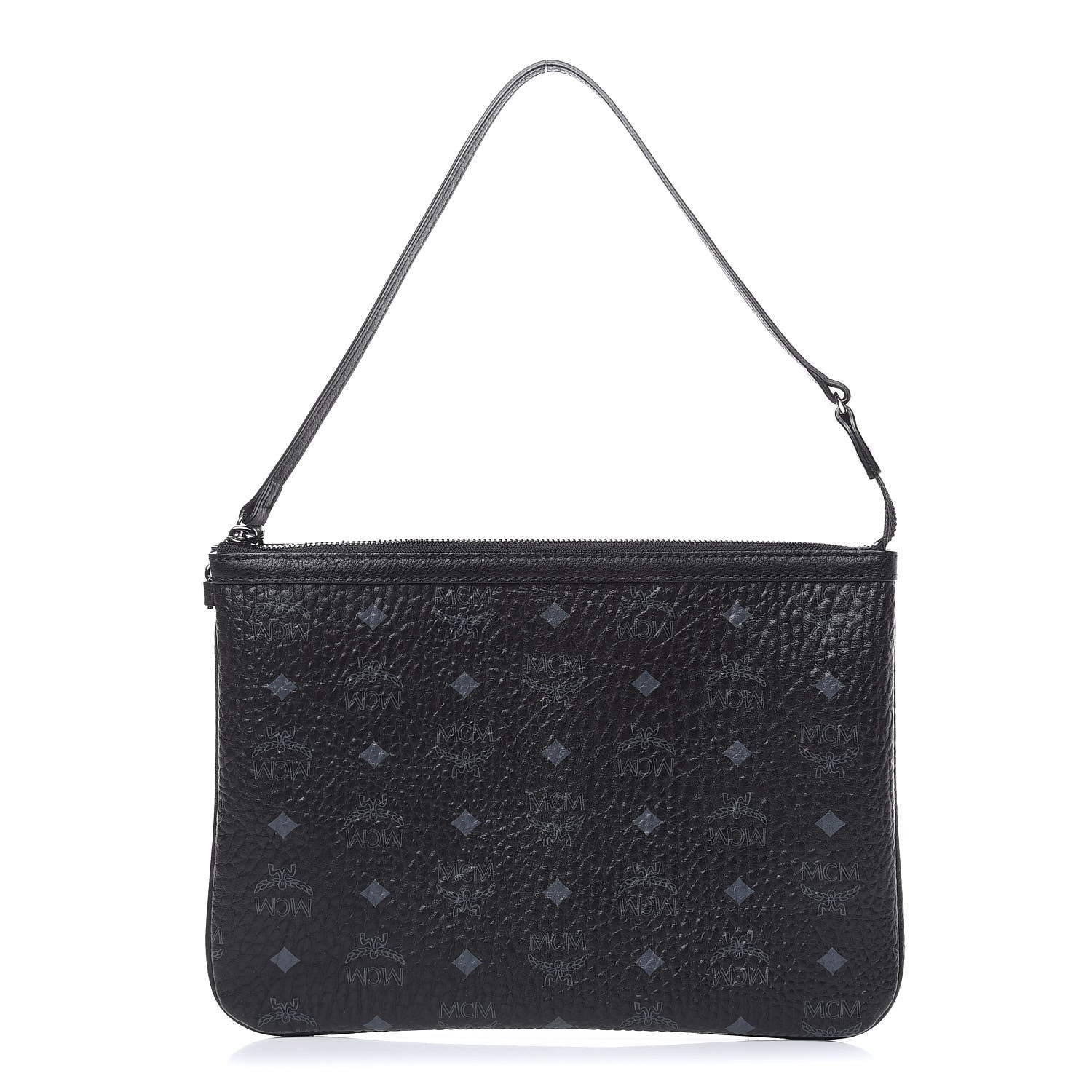 MCM Visetos Liz Shopper Tote Pouch Black 1 of 8