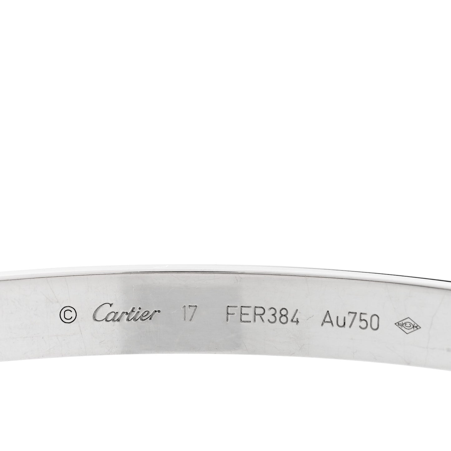 18K White Gold LOVE Bracelet 17