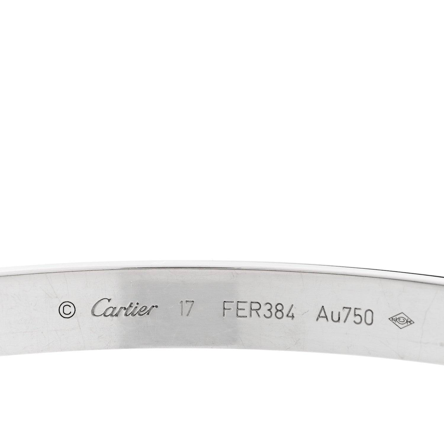 Cartier 18K White Gold LOVE Bracelet 17 3 of 5
