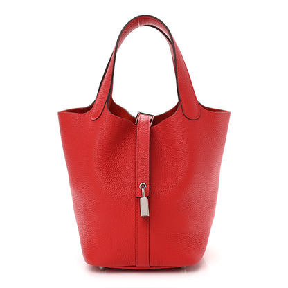Hermes Taurillon Maurice Picotin Lock 18 PM Rouge De Coeur 1 of 10