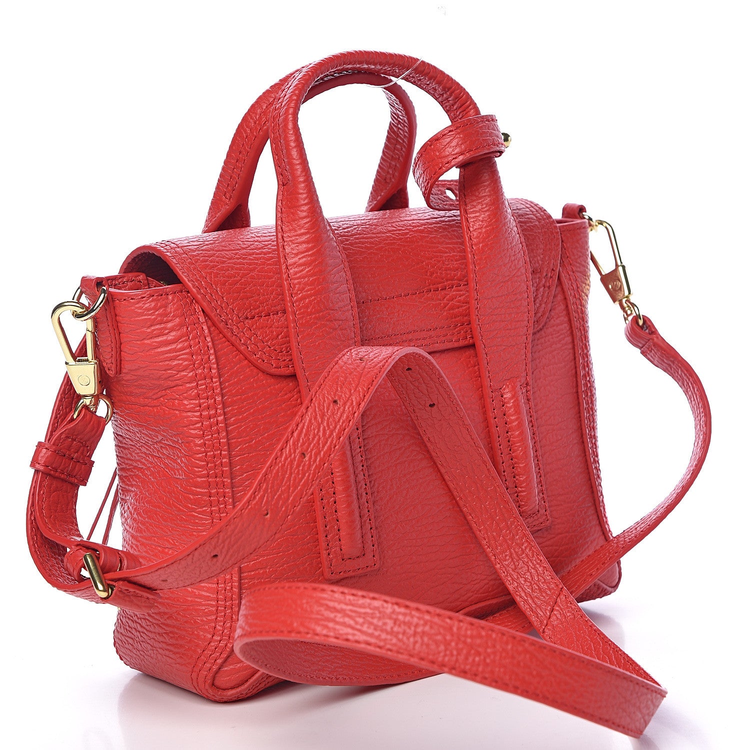3.1 Phillip Lim 3.1 Textured Calfskin Mini Pashli Satchel Red 3 of 10