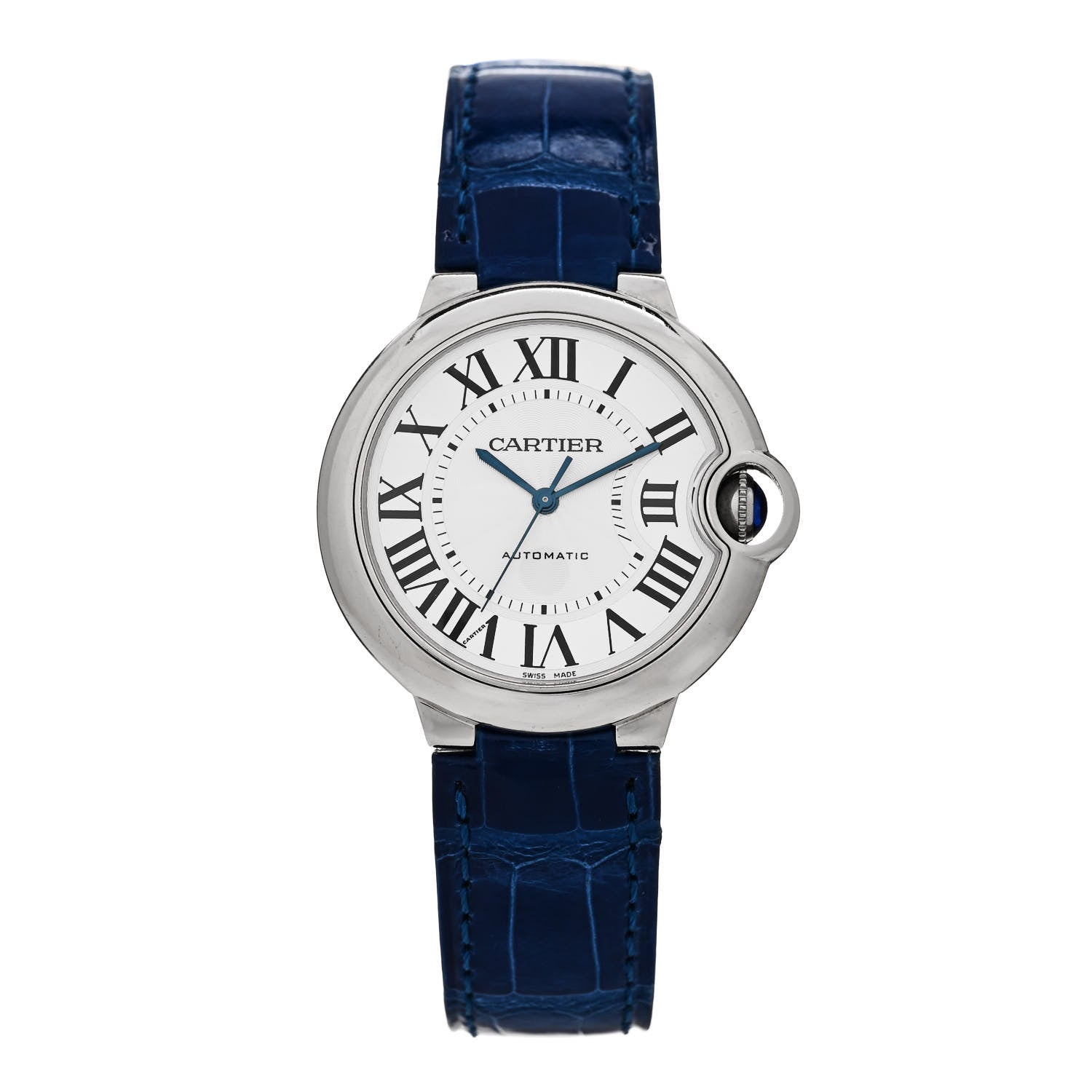 Cartier Stainless Steel Alligator 36mm Ballon Bleu De Cartier Automatic Watch Blue 1 of 4