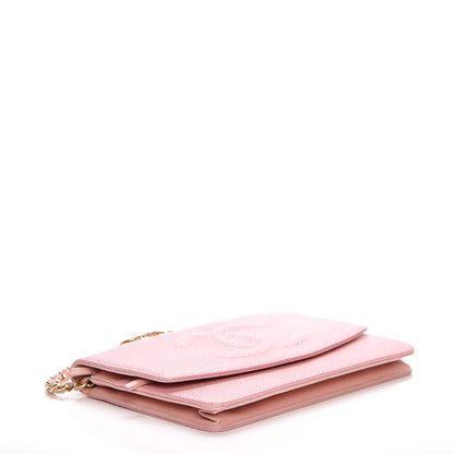 Chanel Caviar Timeless CC Wallet On Chain WOC Pink 4 of 8