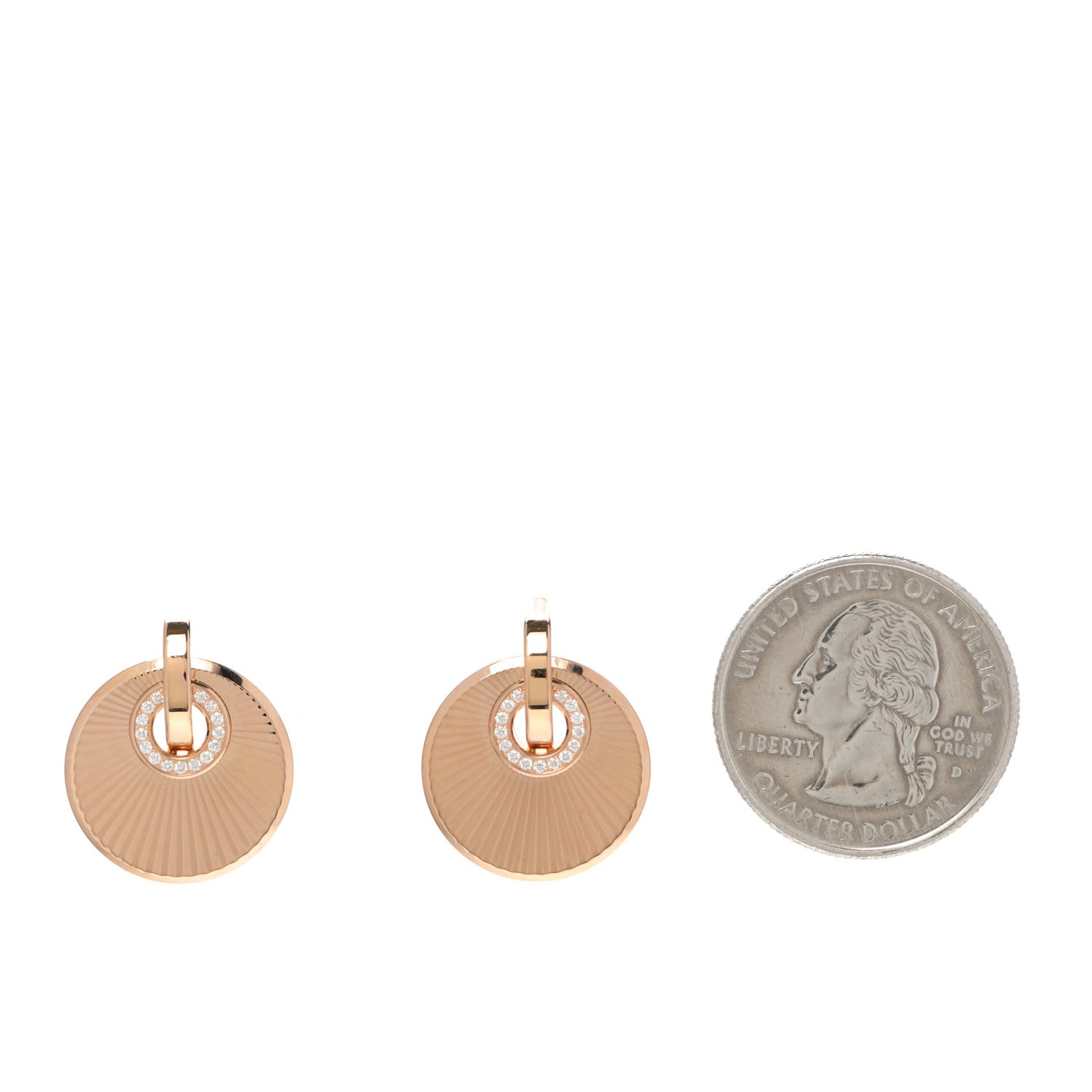 18K Rose Gold Diamond Xtravaganza Round Drop Earrings