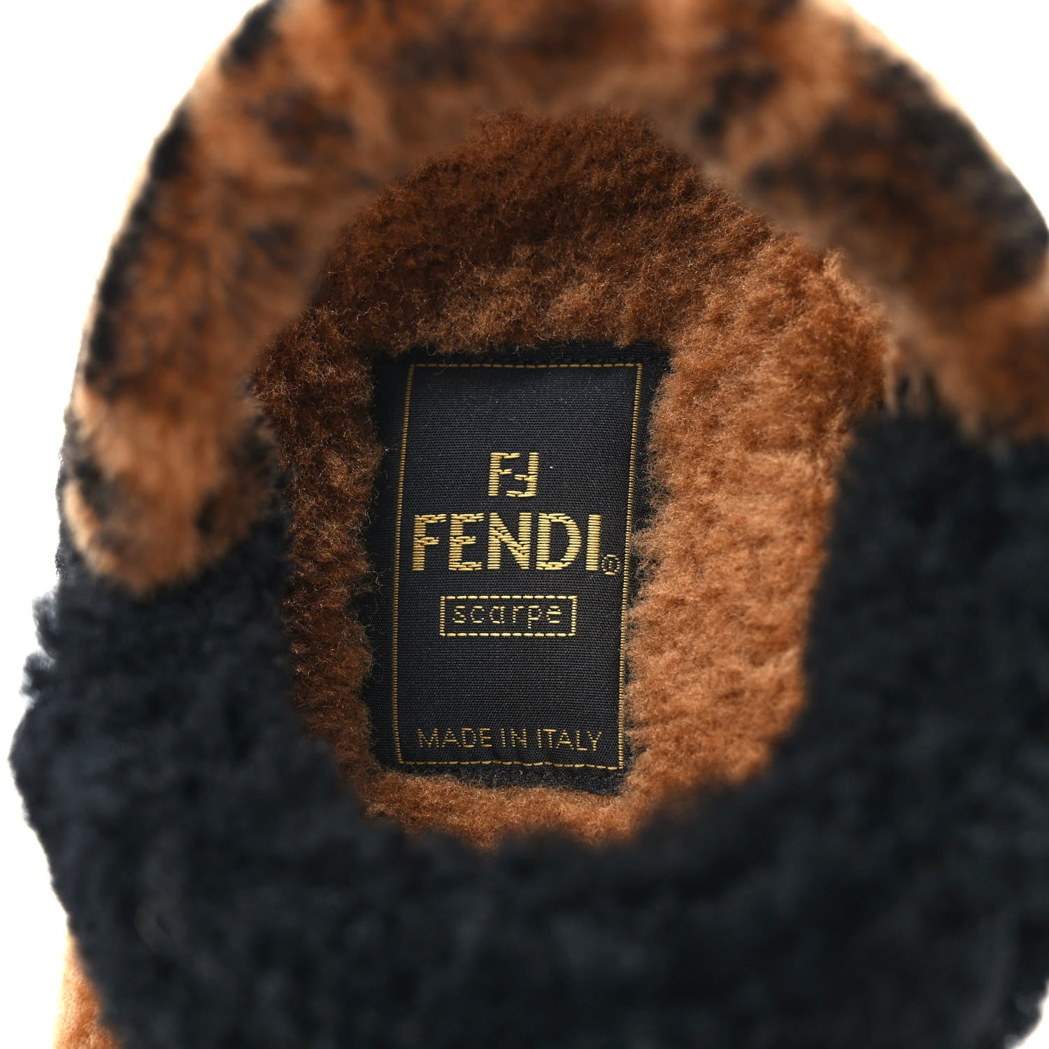 Fendi Shearling FF Fendi Feel Sandals 40 Tobacco Black 7 of 7