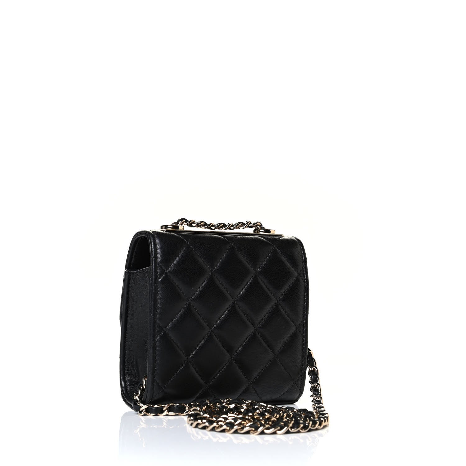 Chanel Lambskin Quilted Mini Trendy CC Chain Wallet Black 2 of 8