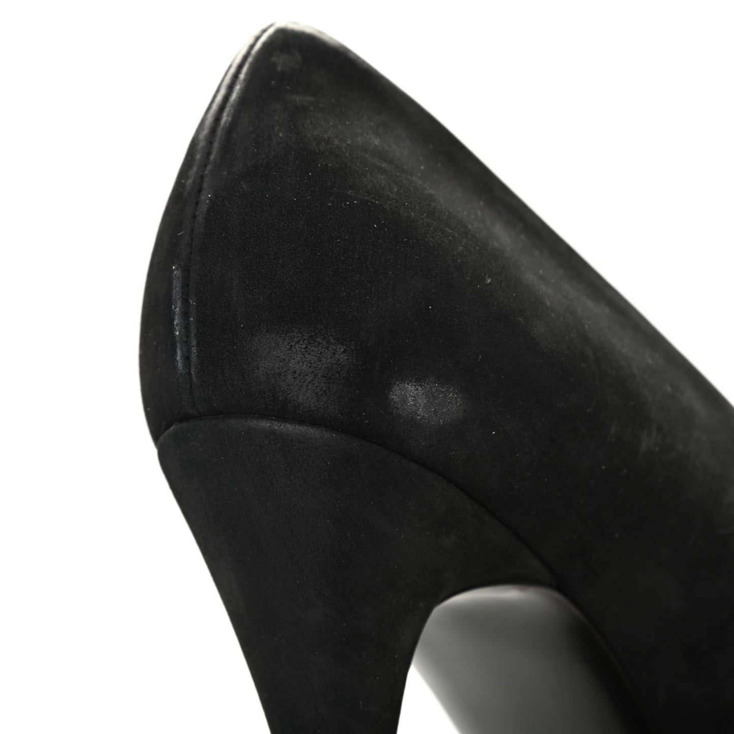 Patent Suede Calfskin Pearl Cap Toe Pumps 40 Black
