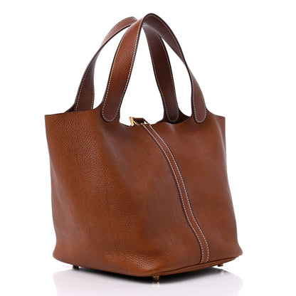 Hermes Barenia Faubourg Picotin Lock 22 MM Fauve 3 of 14