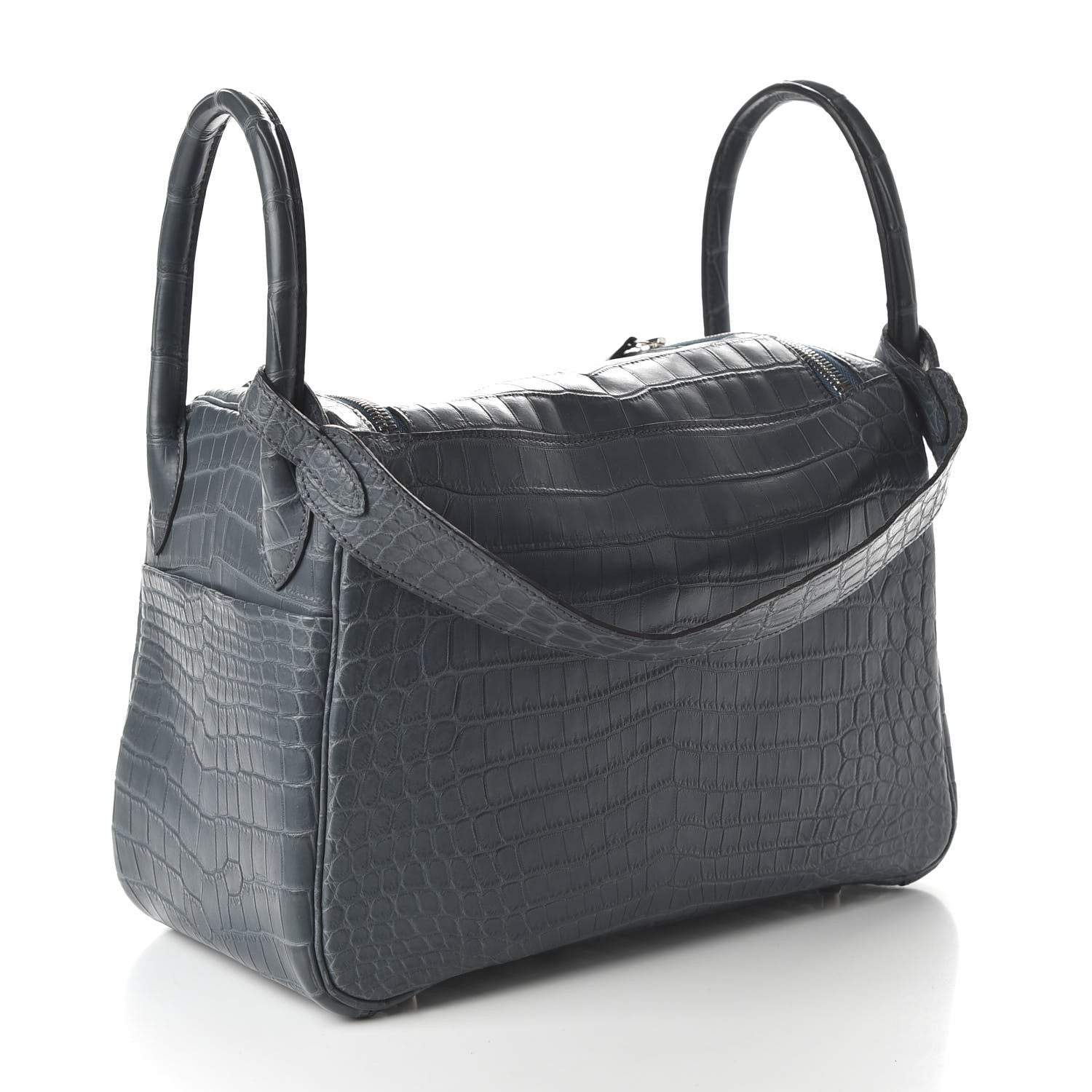 Hermes Matte Niloticus Crocodile Lindy 30 Blue Jean 3 of 9
