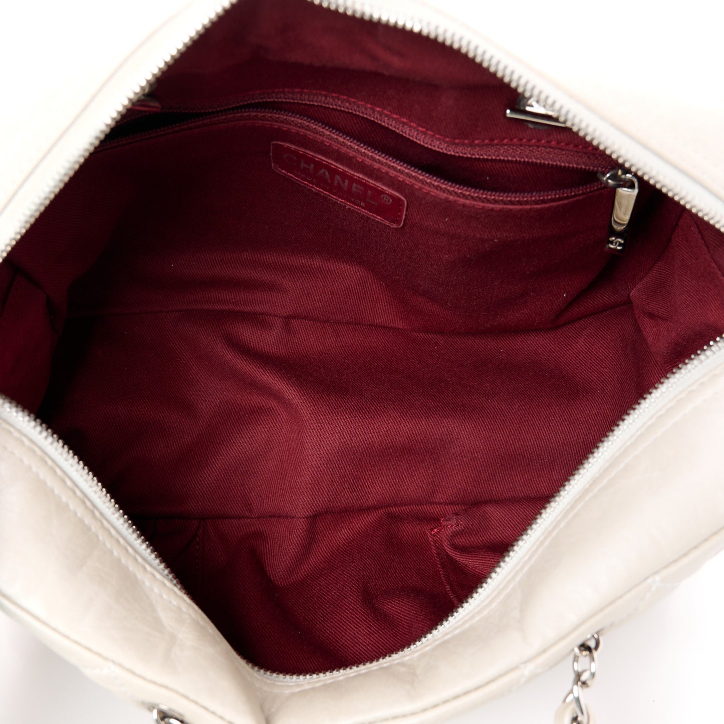 Aged Calfskin Quilted Cotton Club Bowler Pearl