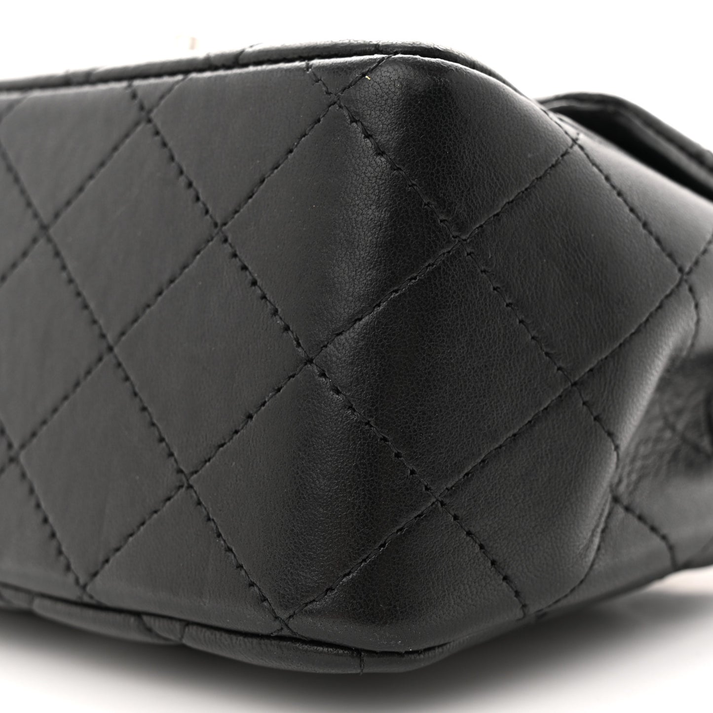 Lambskin Quilted Mini Square Flap Black