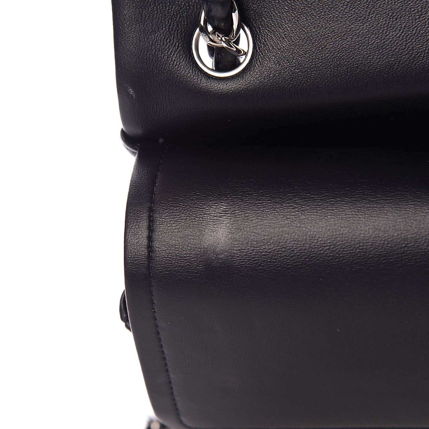 Lambskin Quilted Jumbo Double Flap Navy