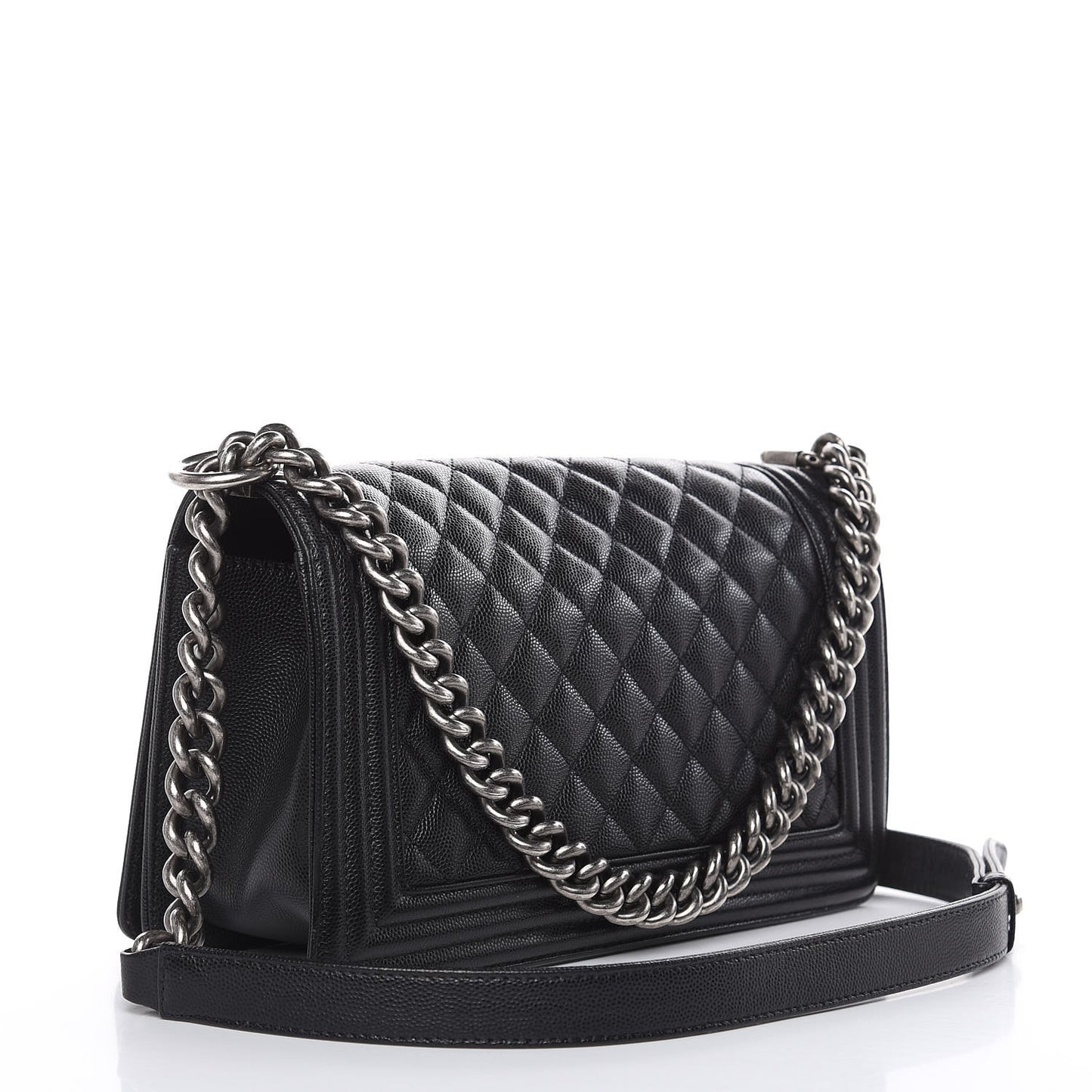 Caviar Quilted Medium Boy Flap Black