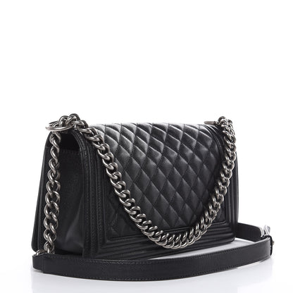 Chanel Caviar Quilted Medium Boy Flap Black 3 of 14