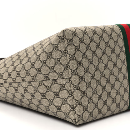Gucci X BALENCIAGA BB Supreme Monogram Web Large Ophidia Shopping Tote Beige New Acero 9 of 10