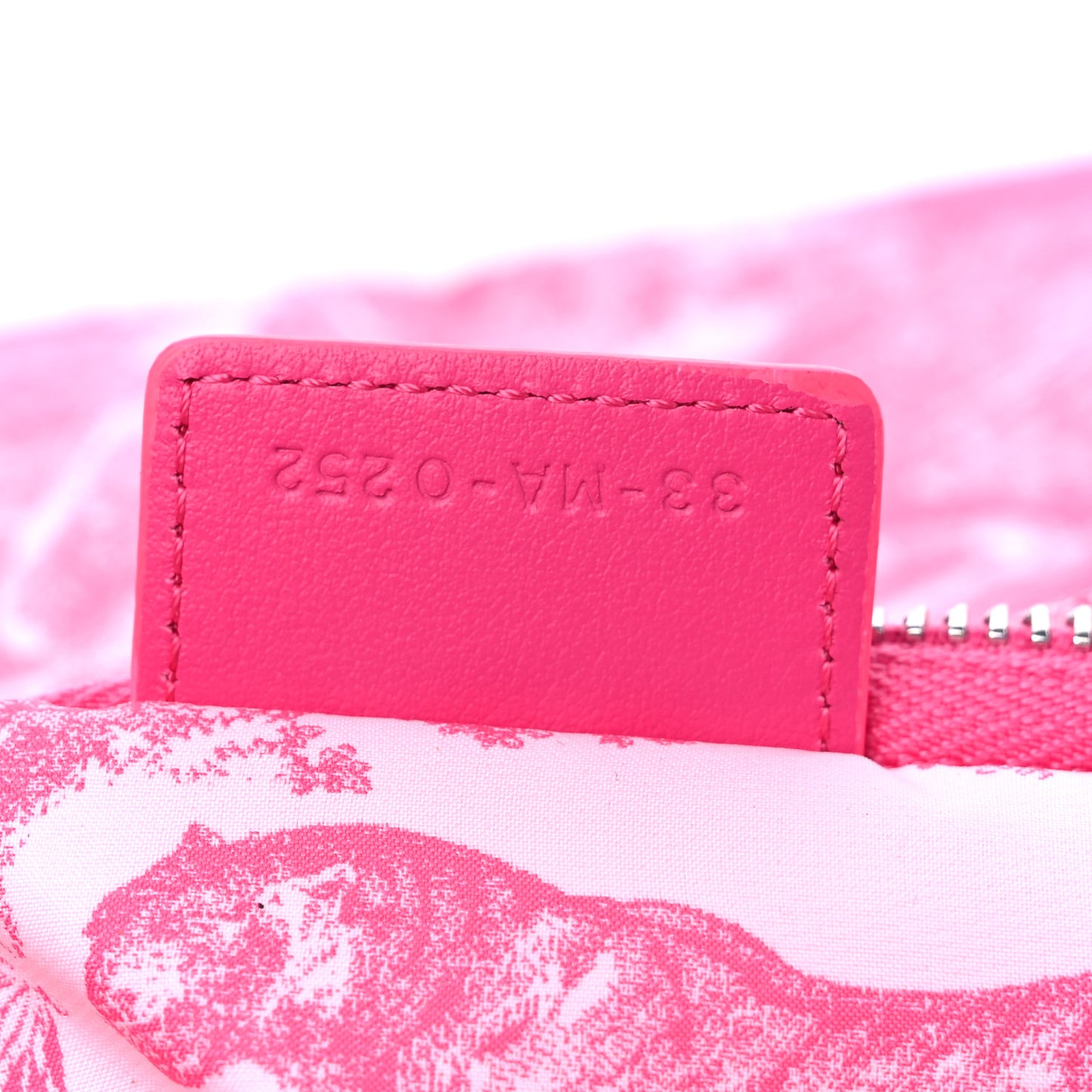 Embroidered Toile De Jouy Diortravel Zipped Pouch Pink