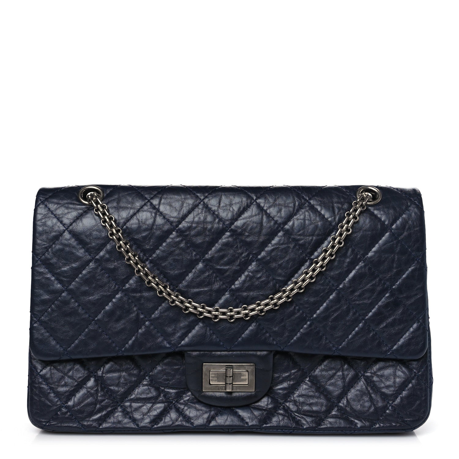 Chanel Aged Calfskin Quilted 2.55 Reissue 227 Flap Navy Blue 1 of 9