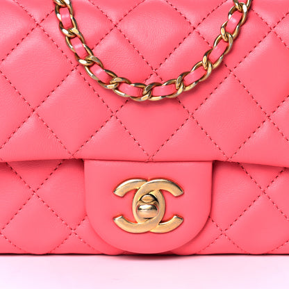 Chanel Lambskin Quilted Mini Rectangular Pearl Crush Flap Pink 10 of 19