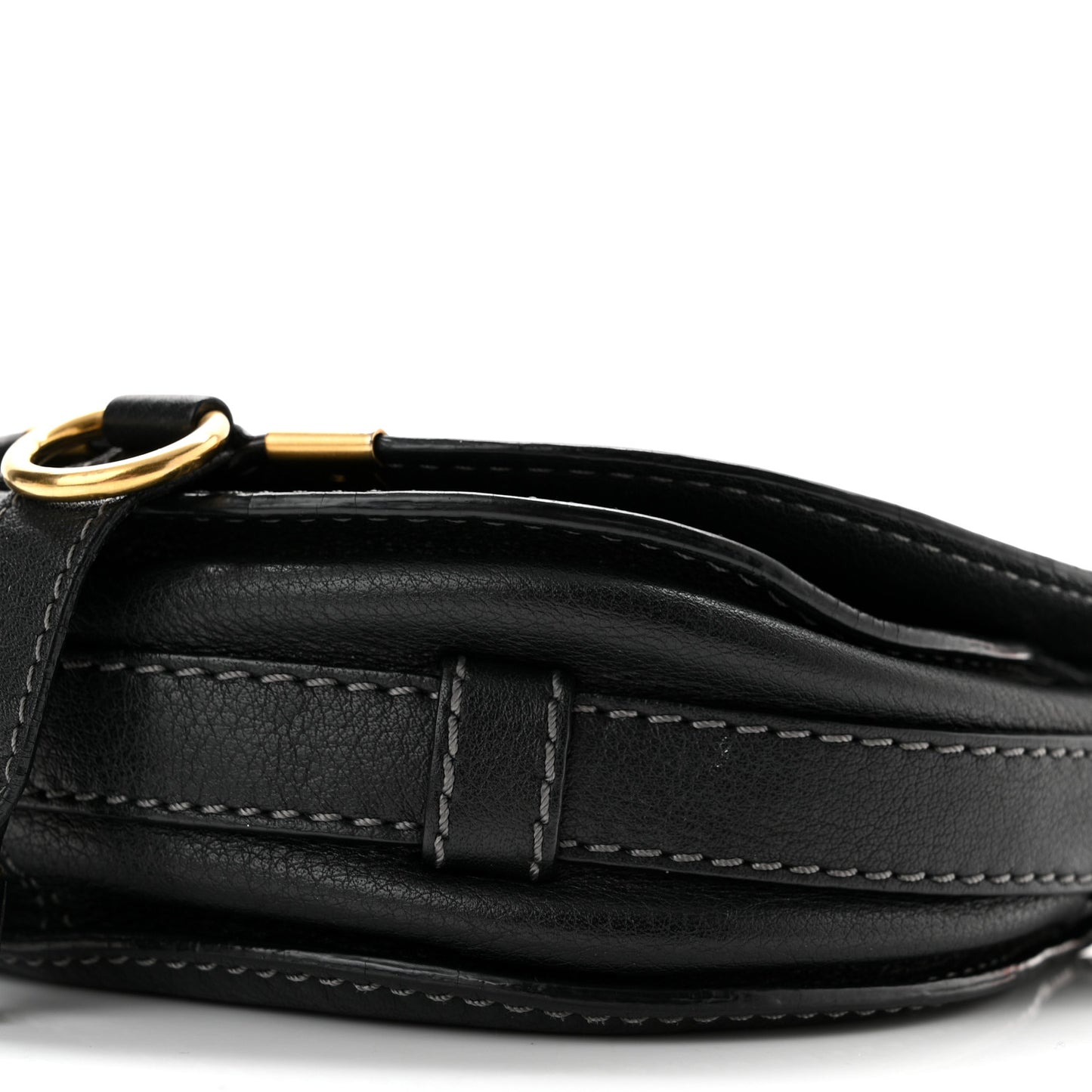 Calfskin Mini Marcie Round Crossbody Bag Black