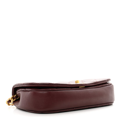 Chanel Calfskin Quilted Coco Mail Clutch With Chain Burgundy 4 of 11