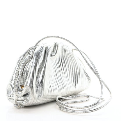 Bottega Veneta Metallic Bark Calfskin The Mini Pouch Silver 3 of 11