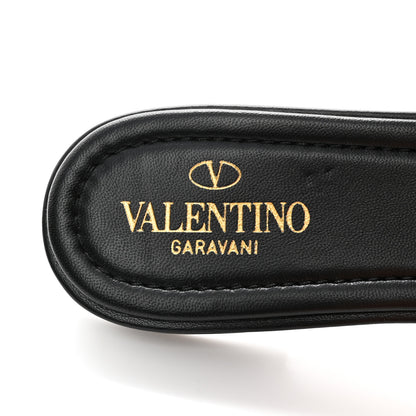 Valentino Garavani Nappa Roman Stud Flat Slide Sandals 38 Black 7 of 11