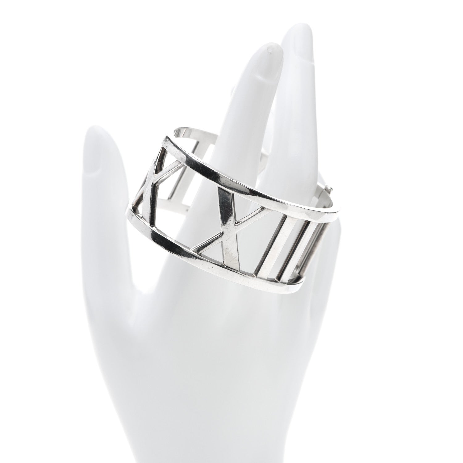 Tiffany Sterling Silver Wide Atlas Hinged Bangle Bracelet 2 of 7